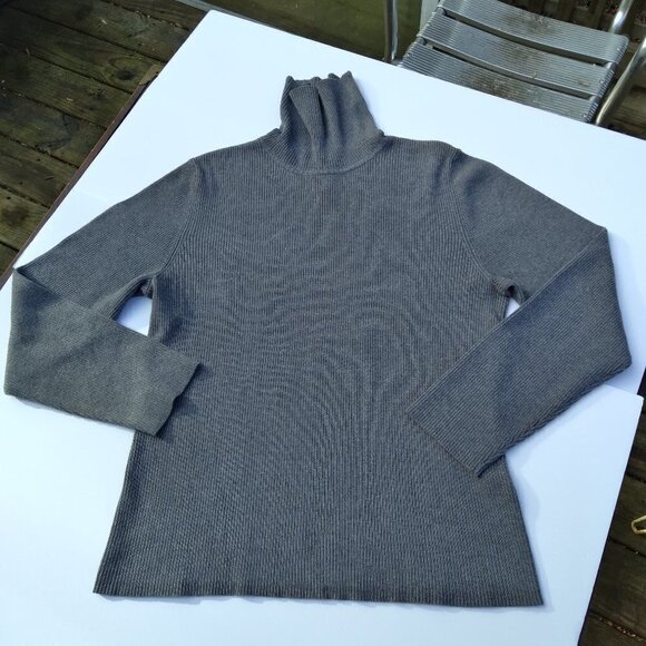 Style&co. Grey Ribbed Turtleneck ~ Classic Neutral Wardrobe Staple Sz XL - Picture 5 of 8